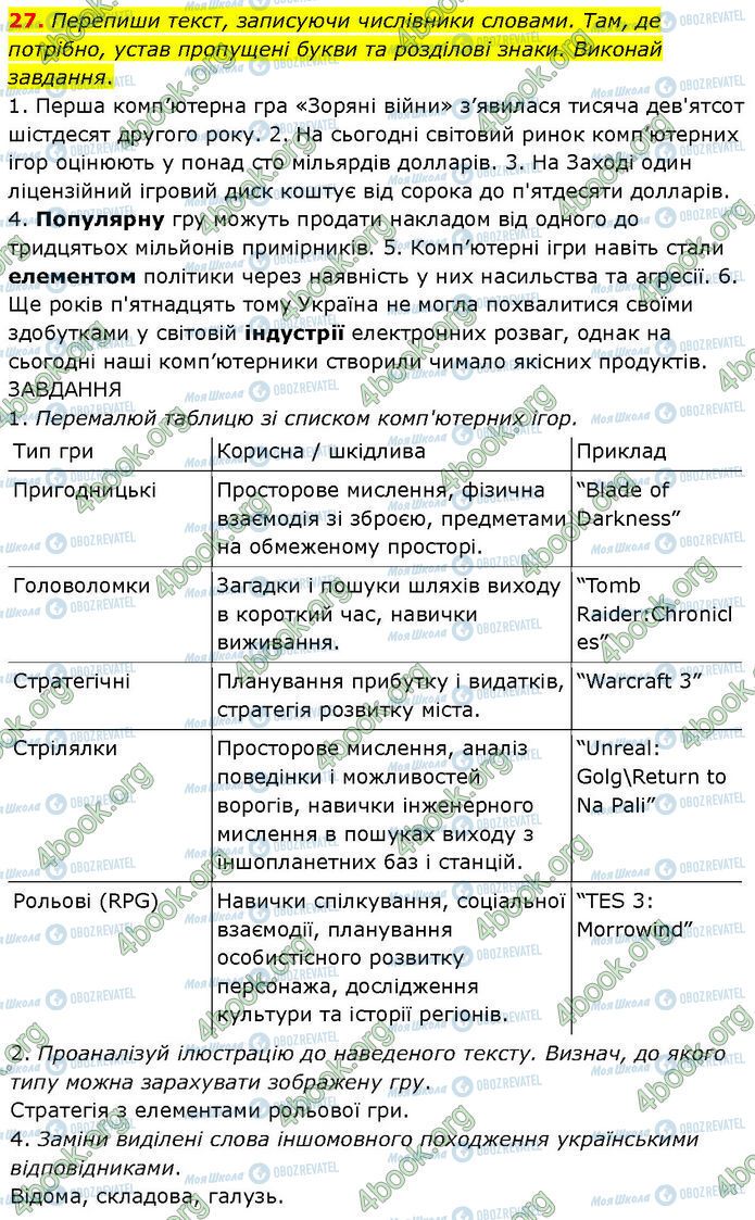 ГДЗ Укр мова 7 класс страница 27