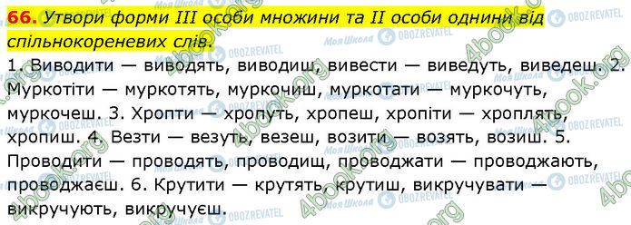 ГДЗ Українська мова 7 клас сторінка 66