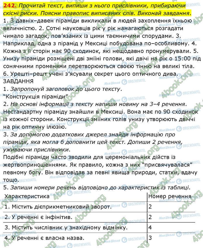 ГДЗ Українська мова 7 клас сторінка 242