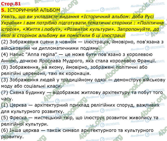 ГДЗ История Украины 7 класс страница Стр.81 (5)