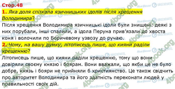 ГДЗ История Украины 7 класс страница Стр.48 (1-2)