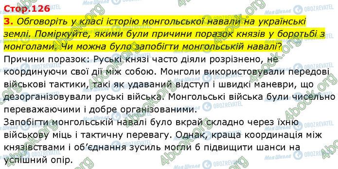 ГДЗ История Украины 7 класс страница Стр.126 (3)