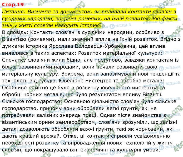 ГДЗ История Украины 7 класс страница Стр.19