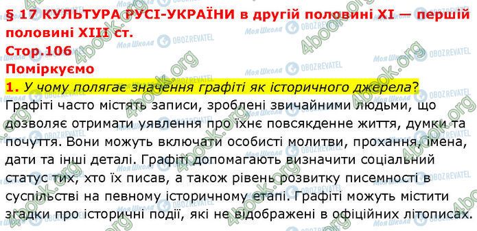 ГДЗ История Украины 7 класс страница Стр.106 (1)