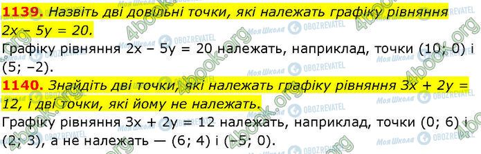 ГДЗ Алгебра 7 клас сторінка 1139-1140