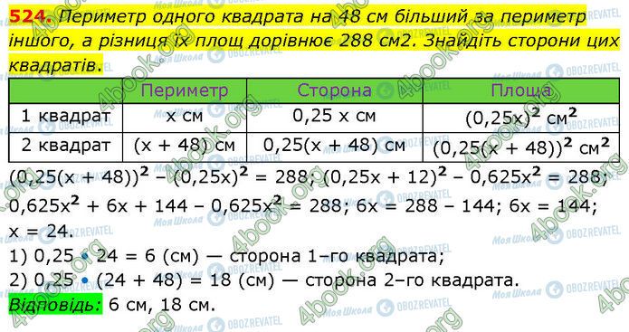 ГДЗ Алгебра 7 класс страница 524