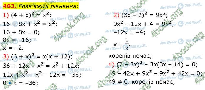 ГДЗ Алгебра 7 клас сторінка 463