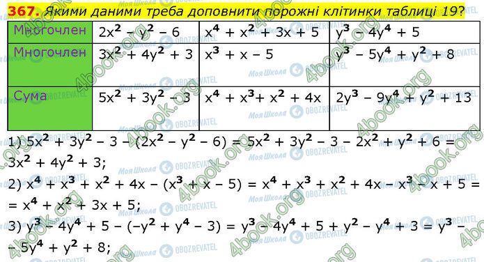 ГДЗ Алгебра 7 класс страница 367