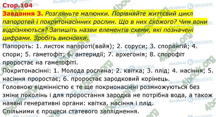 ГДЗ Биология 7 класс страница Стр.104 (3)