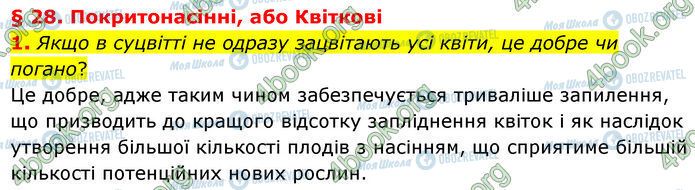 ГДЗ Біологія 7 клас сторінка §.28 (1)