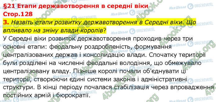 ГДЗ Всесвітня історія 7 клас сторінка Стр.128 (3)