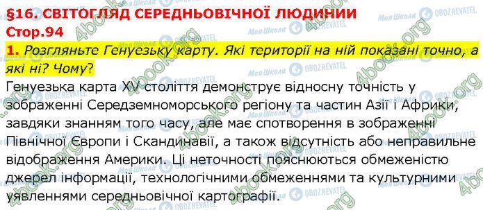 ГДЗ Всемирная история 7 класс страница Стр.94 (1)