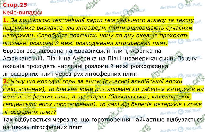 ГДЗ Географія 7 клас сторінка Стр.25 (1-2)