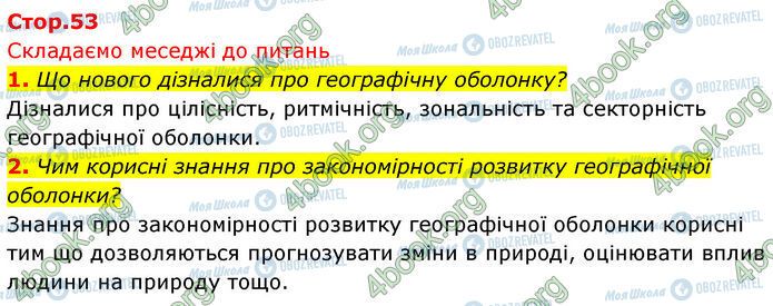 ГДЗ География 7 класс страница Стр.53 (1-2)