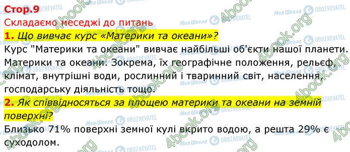 ГДЗ Географія 7 клас сторінка Стр.9 (1-2)