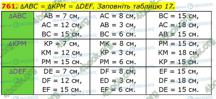 ГДЗ Геометрія 7 клас сторінка 761