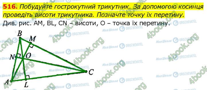 ГДЗ Геометрія 7 клас сторінка 516