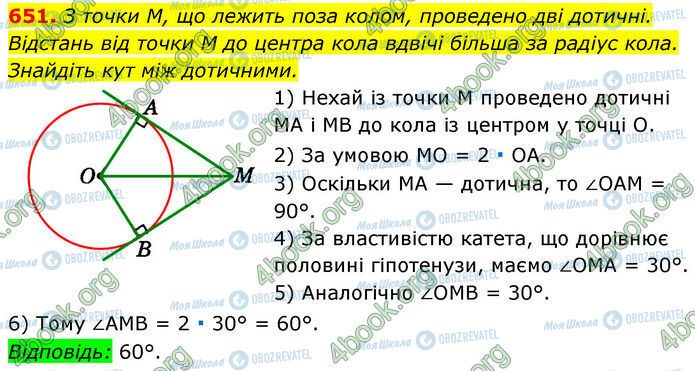 ГДЗ Геометрія 7 клас сторінка 651