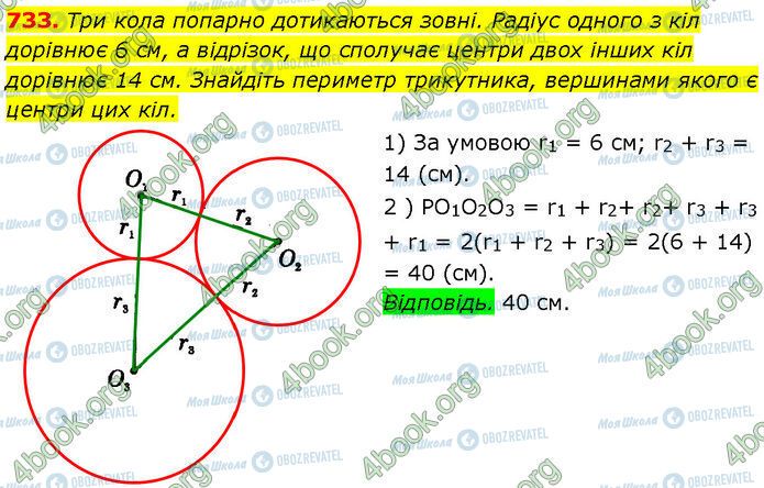 ГДЗ Геометрія 7 клас сторінка 733