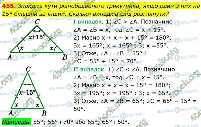 ГДЗ Геометрія 7 клас сторінка 455