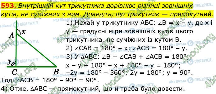 ГДЗ Геометрія 7 клас сторінка 593