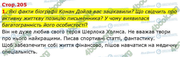 ГДЗ Зарубежная литература 7 класс страница Стр.205 (1)