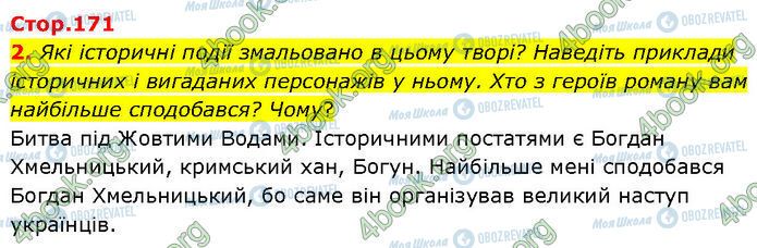 ГДЗ Зарубіжна література 7 клас сторінка Стр.171 (2)