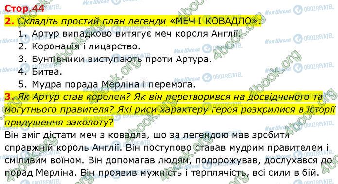 ГДЗ Зарубіжна література 7 клас сторінка Стр.44 (2-3)