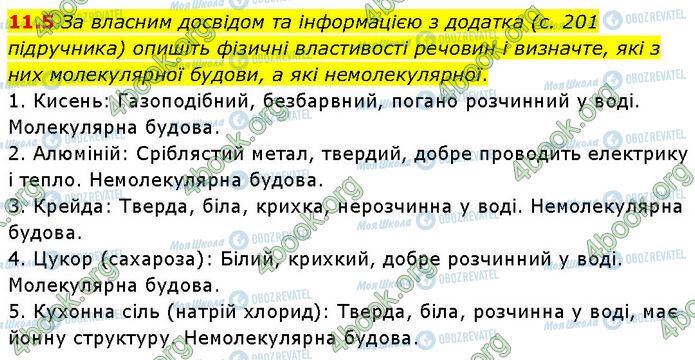 ГДЗ Химия 7 класс страница 11.5