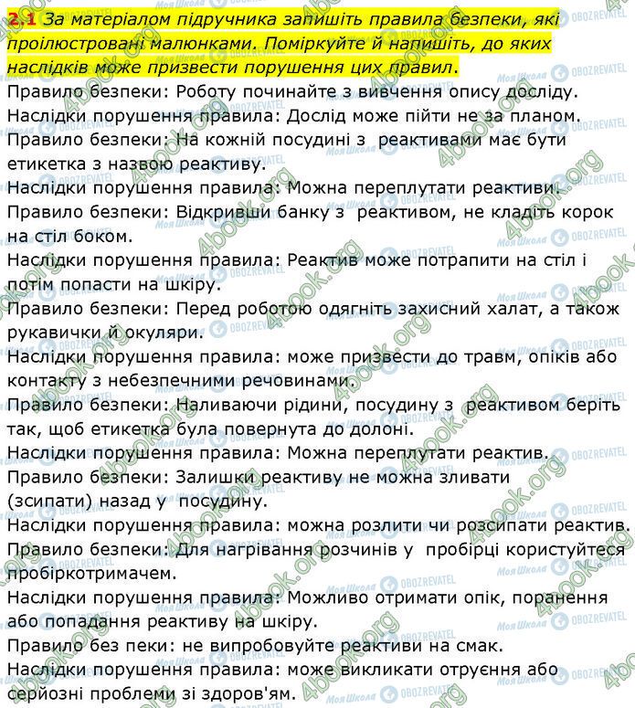 ГДЗ Химия 7 класс страница 2.1