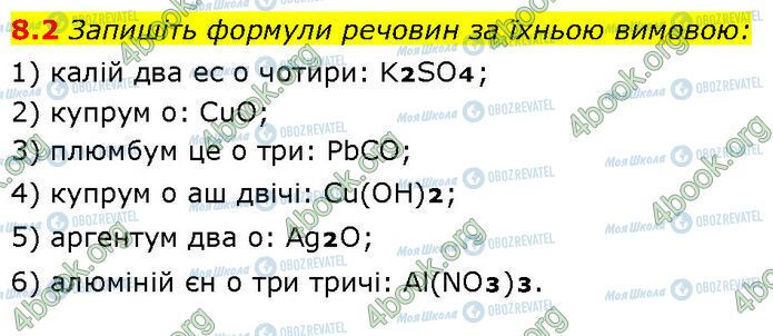 ГДЗ Химия 7 класс страница 8.2