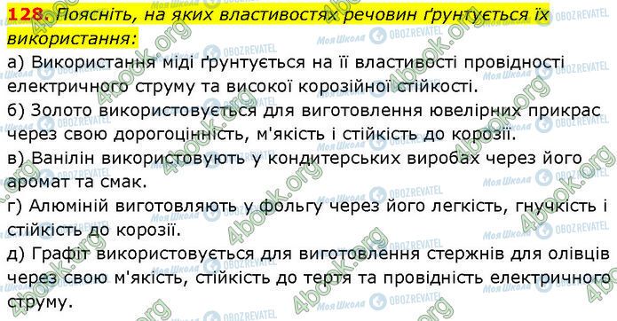 ГДЗ Хімія 7 клас сторінка 128