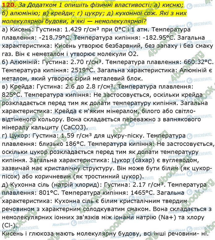 ГДЗ Хімія 7 клас сторінка 120