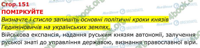 ГДЗ Історія України 7 клас сторінка Стр.151 (1)