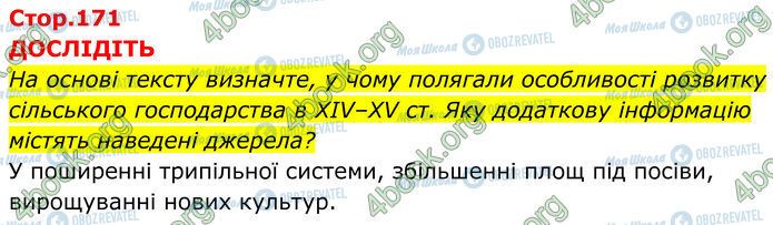 ГДЗ Історія України 7 клас сторінка Стр.171 (1)