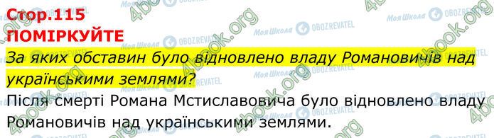 ГДЗ Історія України 7 клас сторінка Стр.115 (1)