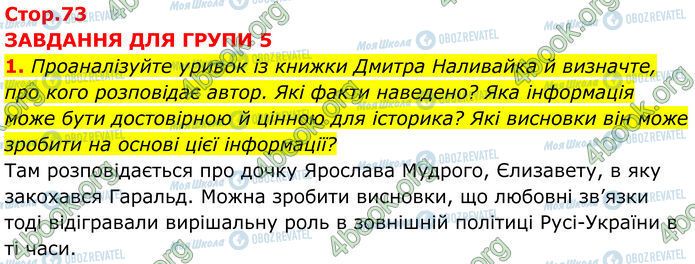 ГДЗ Історія України 7 клас сторінка Стр.73 (1)
