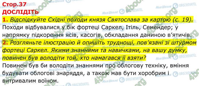 ГДЗ Історія України 7 клас сторінка Стр.37 (1-2)