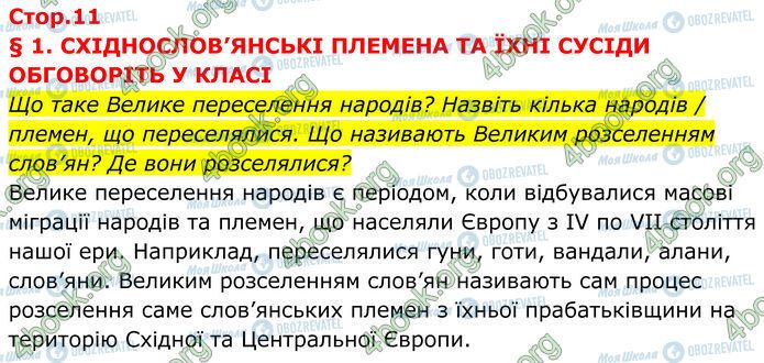 ГДЗ История Украины 7 класс страница Стр.11 (1)