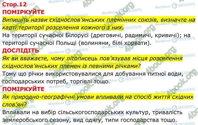 ГДЗ Історія України 7 клас сторінка Стр.12