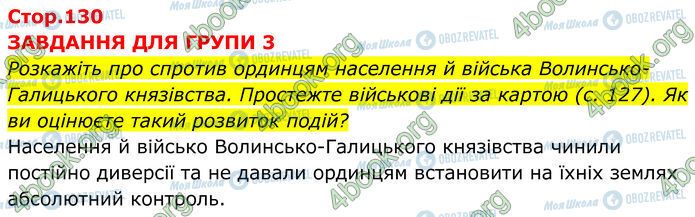 ГДЗ Історія України 7 клас сторінка Стр.130 (1)