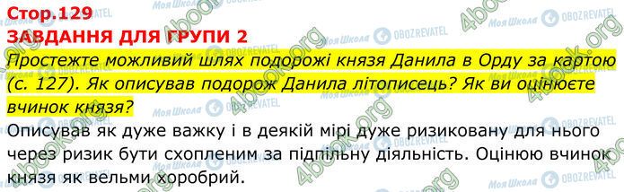 ГДЗ Історія України 7 клас сторінка Стр.129 (1)