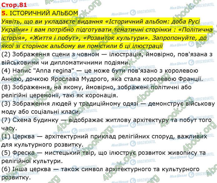 ГДЗ Історія України 7 клас сторінка Стр.81 (5)