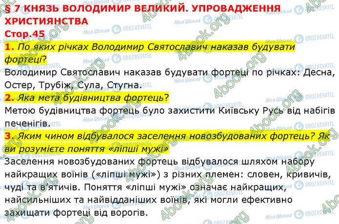 ГДЗ Історія України 7 клас сторінка Стр.45