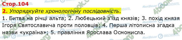ГДЗ Історія України 7 клас сторінка Стр.104 (2)