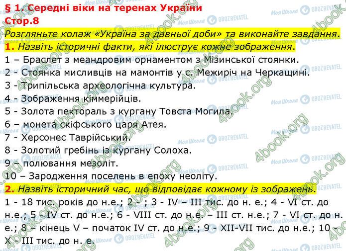 ГДЗ Історія України 7 клас сторінка Стр.8
