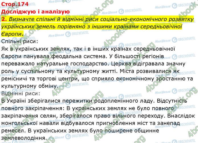 ГДЗ Історія України 7 клас сторінка Стр.174 (2)