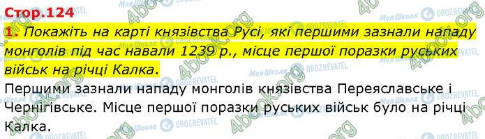 ГДЗ История Украины 7 класс страница Стр.124 (1)