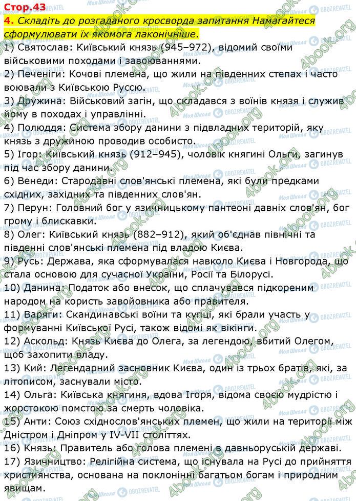 ГДЗ Історія України 7 клас сторінка Стр.43