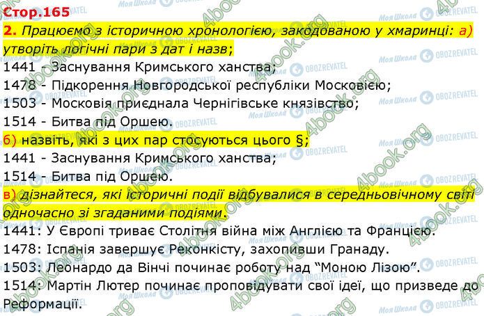 ГДЗ История Украины 7 класс страница Стр.165 (2)